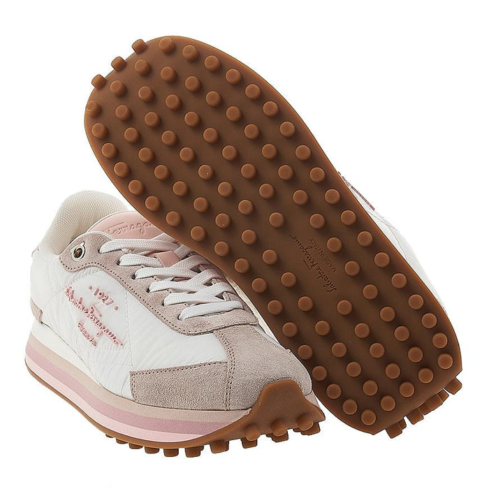 Ferragamo Women's Logo Low Top Sneakers Pink Lemon 0756564