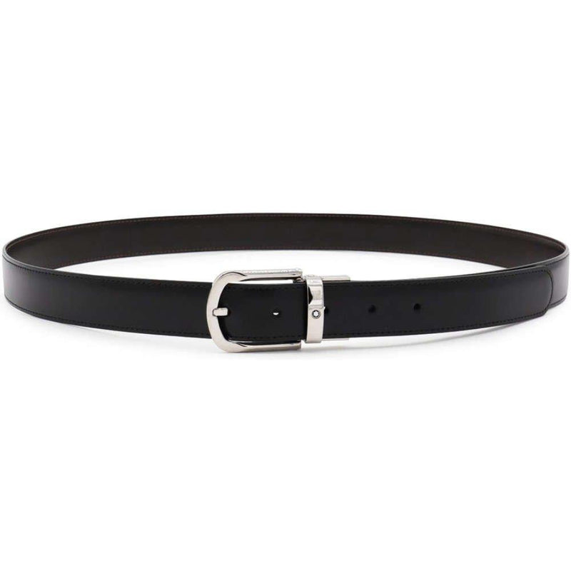 Montblanc Reversible Black Leather 30mm Belt for Men