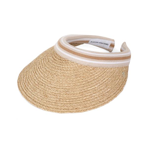 HELEN KAMINSKI Bianca Raffia Hat for Women 50265 NATURAL NOUGAT STRIPE