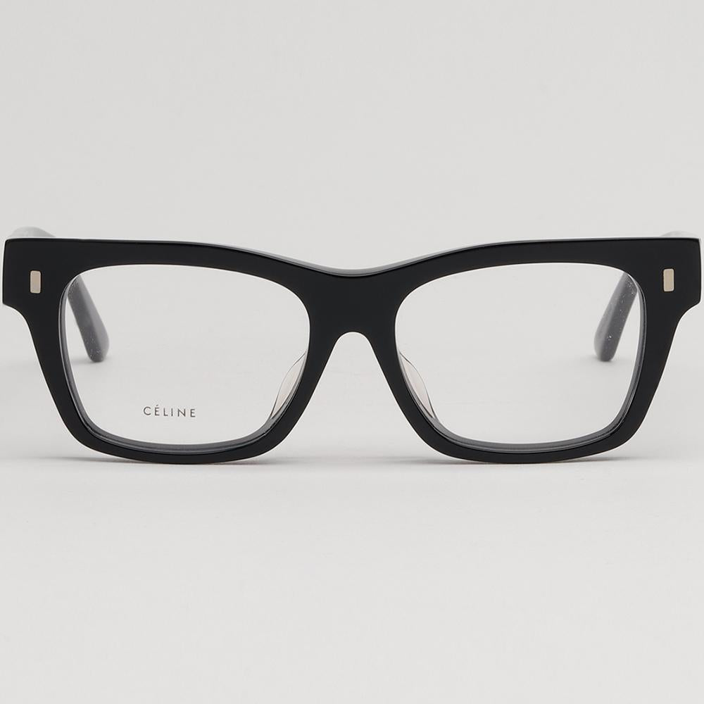 CELINE Black Thick Square Acetate Eyeglasses Asian Fit Unisex CL50011F 001