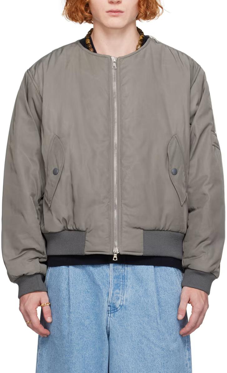 Dries Van Noten Gray Velmonte Bomber Jacket 242 020527 9196 802