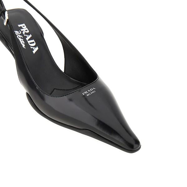 PRADA Black Leather Slingback Pumps