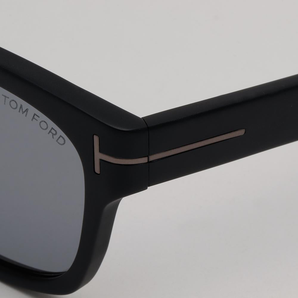 TOM FORD Gray Semi-Mirrored Matte Black Acetate Sunglasses Unisex TF1232DN 02A