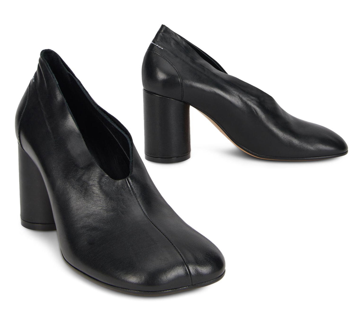 Maison Margiela Black Leather Mary Jane Pumps