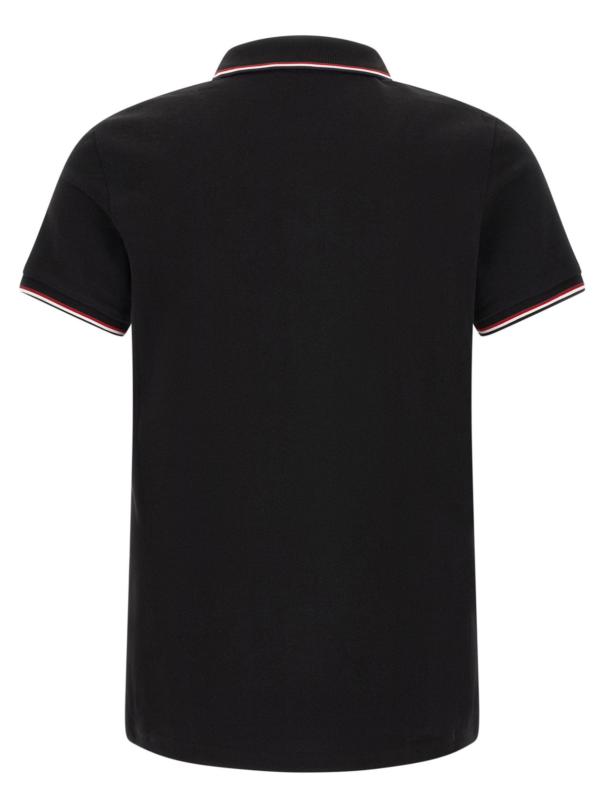 Moncler Black Cotton Short Sleeve Polo Shirt for Men