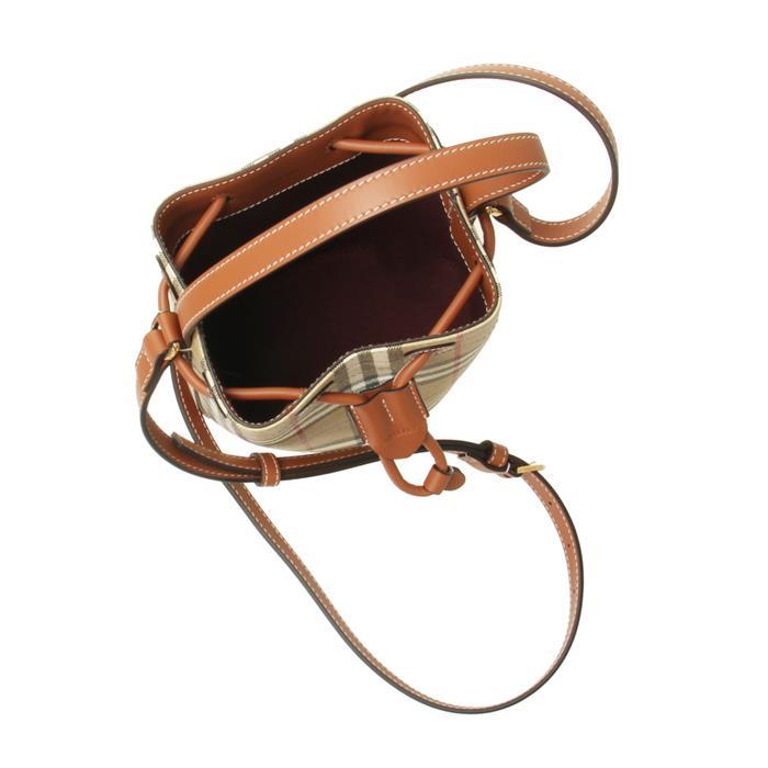 BURBERRY Mini Check Bucket Bag Shoulder Bag