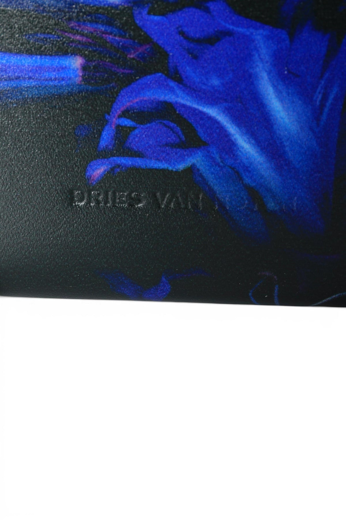 Dries Van Noten Blue Zipped Leather Card Case