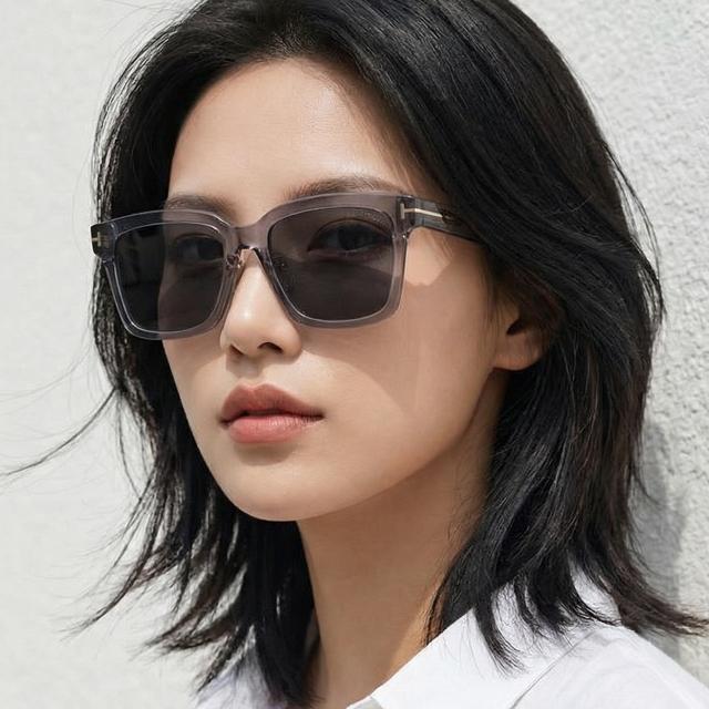 TOM FORD Gray Acetate Square Sunglasses Asian Fit Unisex TF1160 K 20A
