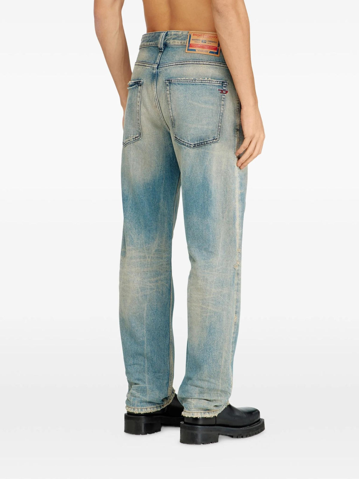 DIESEL Men’s Denim Jeans Blue Cotton Straight-Leg Pants