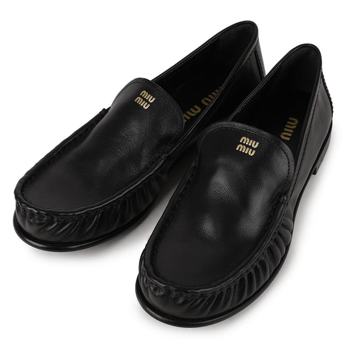 Miu Miu Buffalo Leather Loafers 5D499E 007 F0002