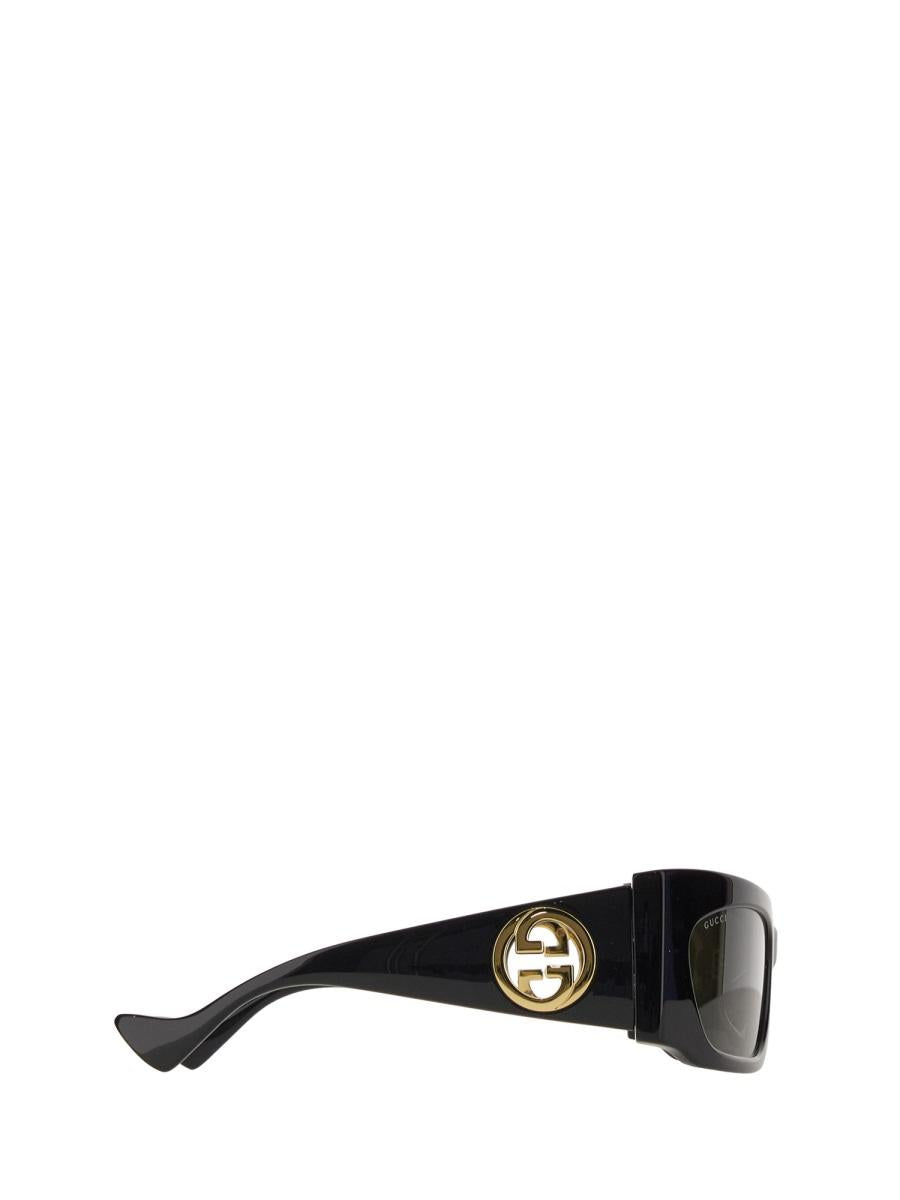 GUCCI Black Acetate Square Sunglasses