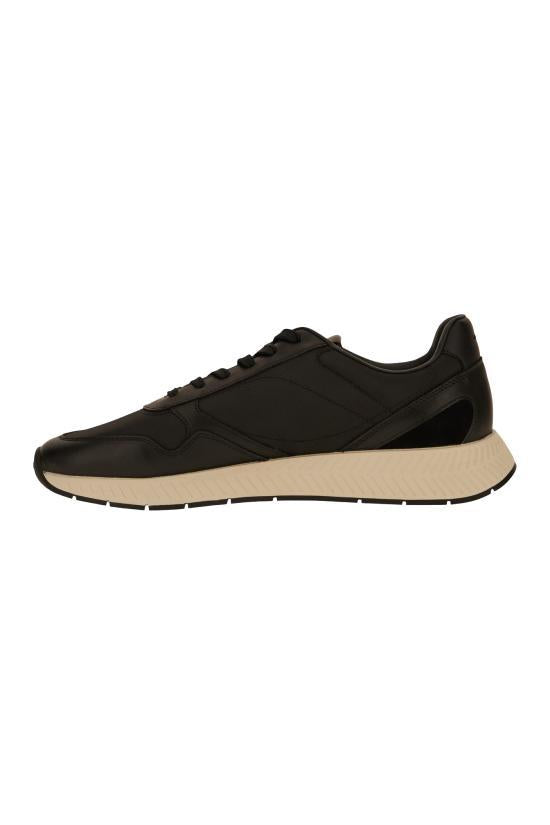 HUGO BOSS Black Leather Low-Top Sneakers