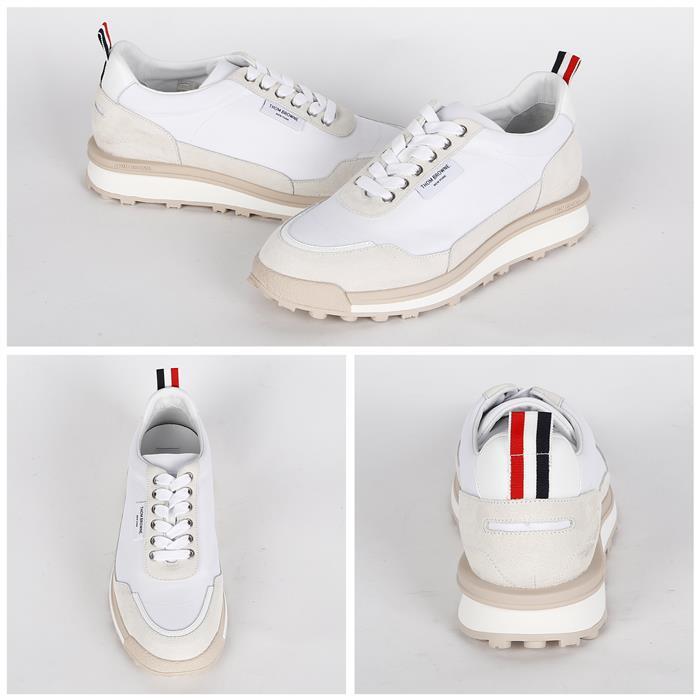 THOM BROWNE Ecru Nylon Runner Low-Top Sneakers