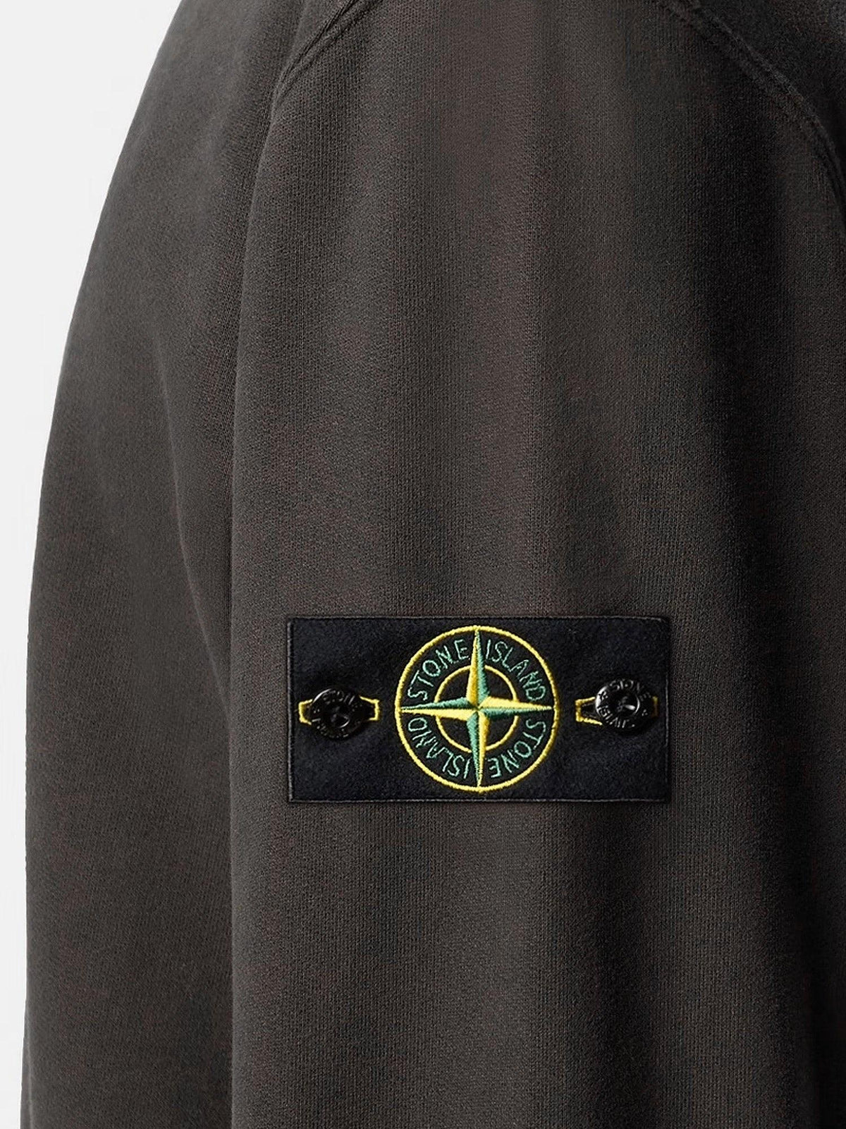 STONE ISLAND Black Cotton Pullover Hoodie Sweatshirt for Men