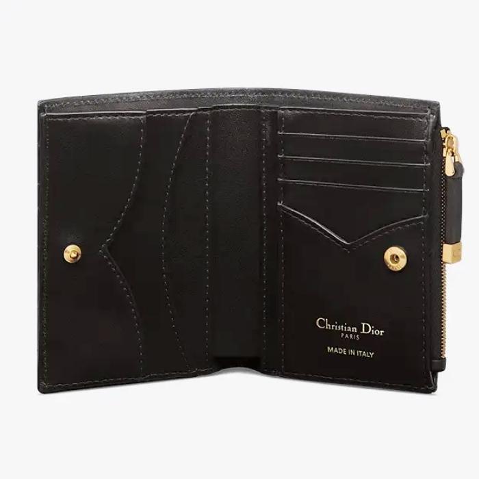 DIOR Black Leather Jolie Dahlia Compact Wallet S3113UNJB M900