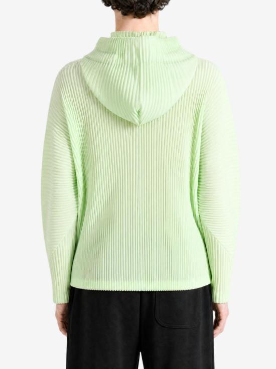 Issey Miyake Homme Plissé Hooded Sweatshirt HP68JL071 61 SHINE GREEN DOM