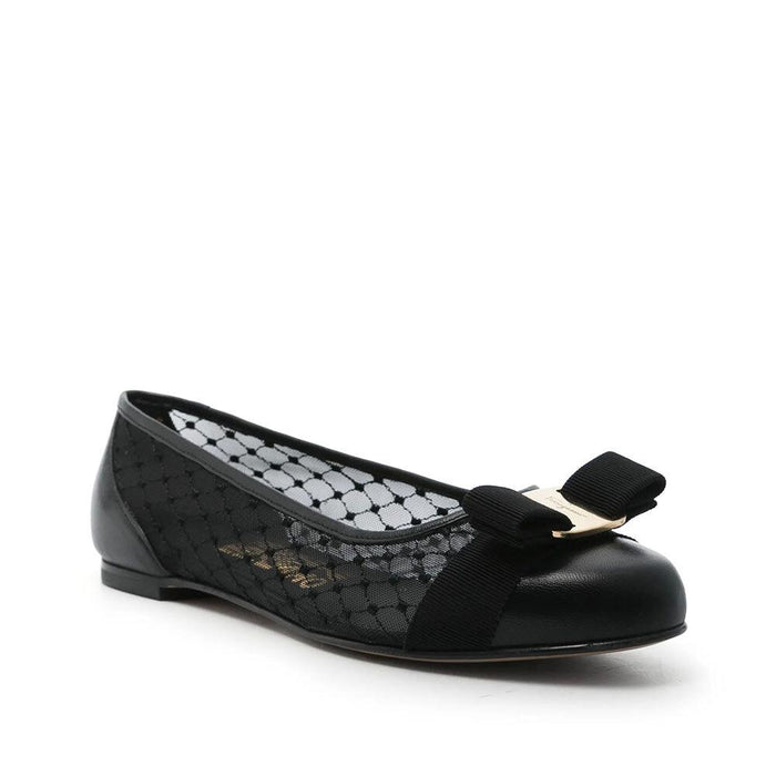 Ferragamo Mesh Ballerina Flats Women’s Black