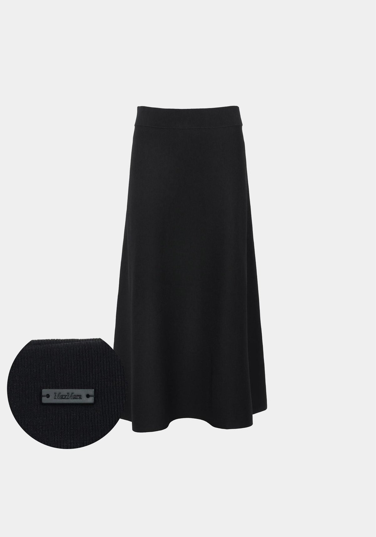 Max Mara Black Fujito Flare Midi Skirt MXMFUGGITO 006