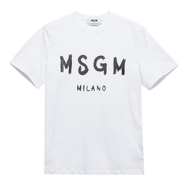 MSGM Brushed Logo Short Sleeve T-Shirt for Men 2000MM510 200002 01
