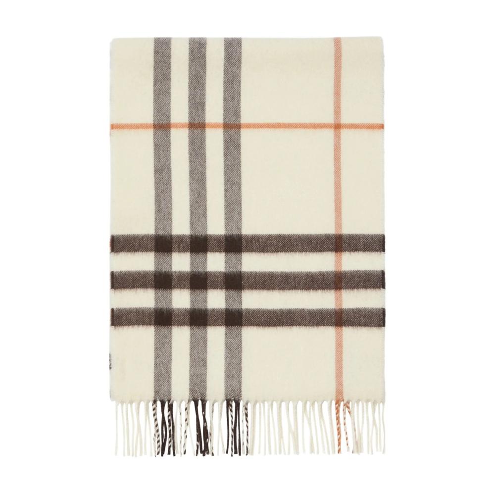 BURBERRY Giant Check Wool Scarf Beige