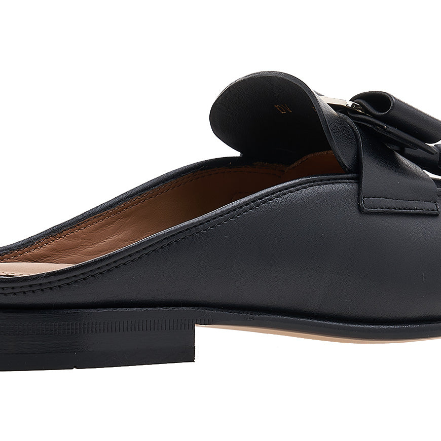 Ferragamo Black Vara Bow Tassel Women's Flat Mule Sandals 0758462 1