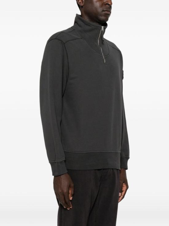 STONE ISLAND Lead Gray Long Sleeve Sweatshirt