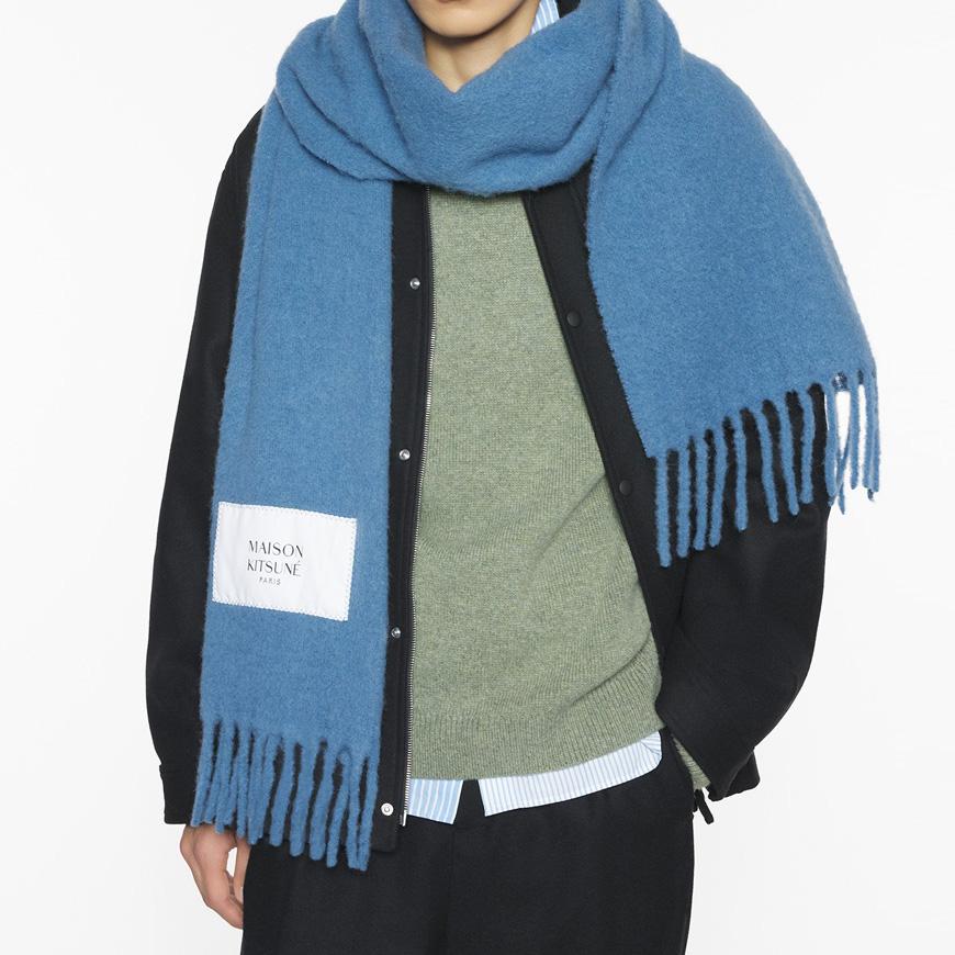 Maison Kitsune Unisex Alpaca Scarf Ivory LM06206 WA0022