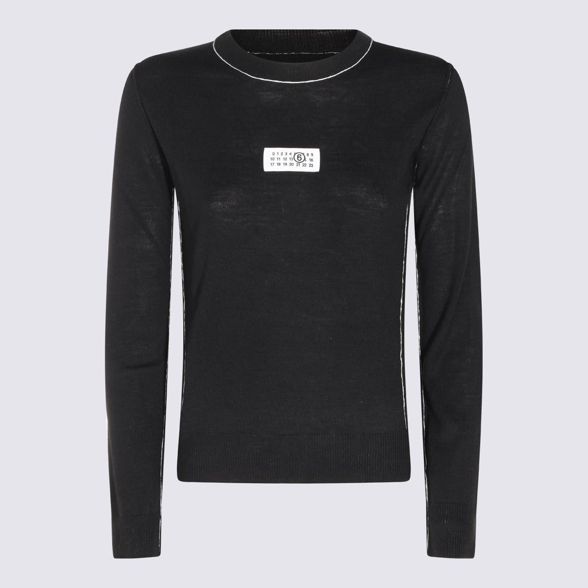 Maison Margiela Black Wool Round Neck Knit Sweater