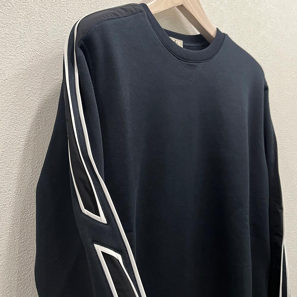 HERMES Men’s Cotton Crewneck Sweater Black Run H