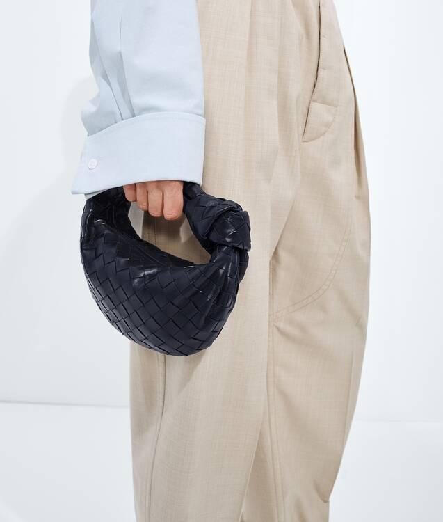 Bottega Veneta Intrecciato Mini Jodie Tote Bag Midnight Navy