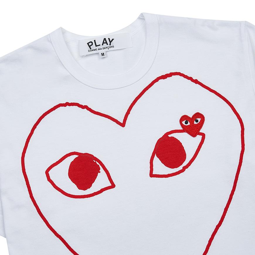 Comme des Garcons Unisex Heart Logo T-Shirt AX T100 051 WHITE