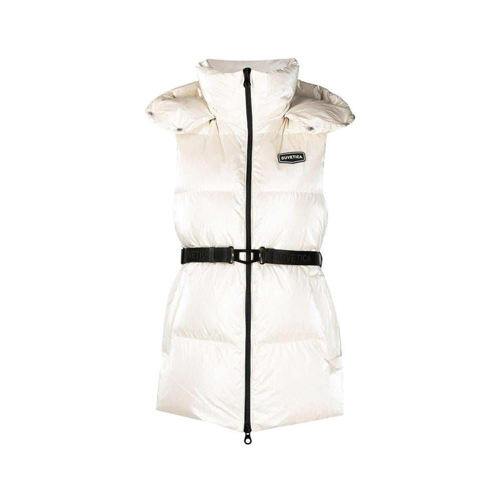 Duvetica Alloro Logo Puffer Vest Cream