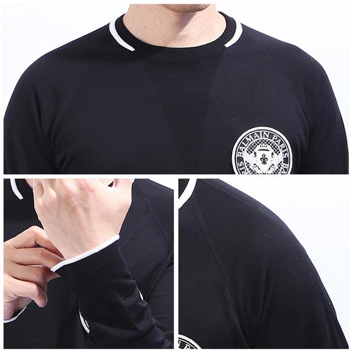 Balmain Embroidered Logo Crewneck Knit Sweater W8H 6313 M270B 176