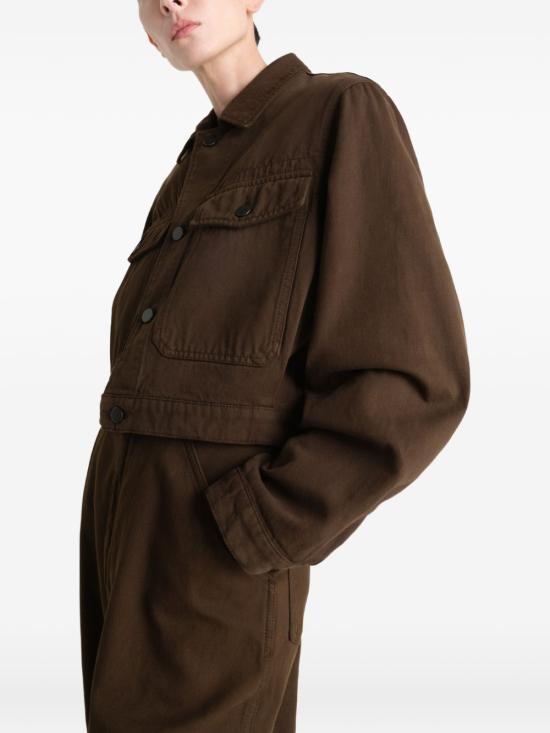 Lemaire Dyed Heavy Broken Twill Cropped Blouson Jack OW1191 LD1068 423 CACAO DOM
