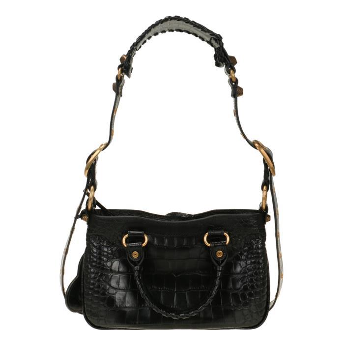 BALENCIAGA Neo Cagole S Leather Tote Bag Black