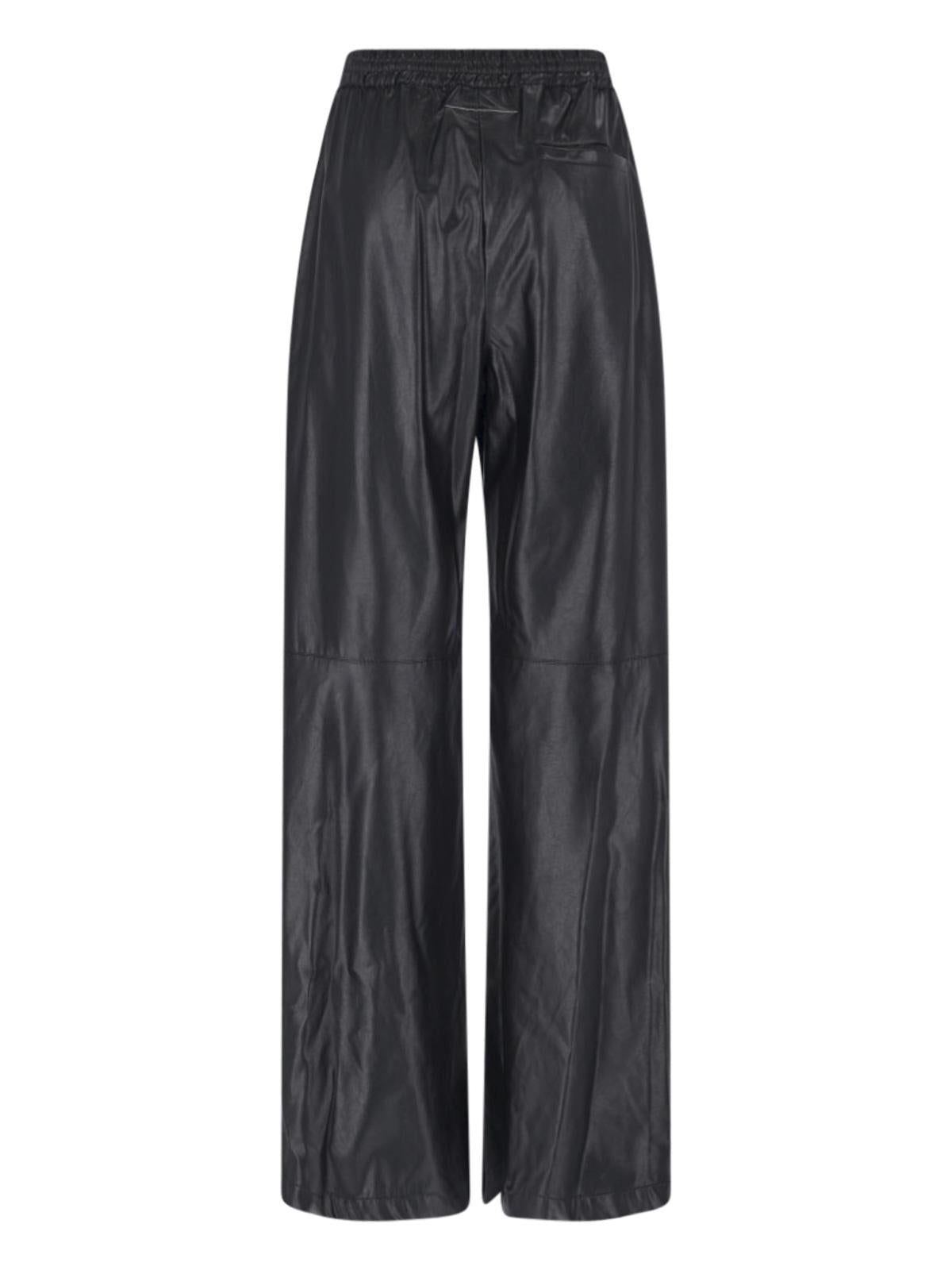 Maison Margiela Black Leather Trousers Women’s Pants