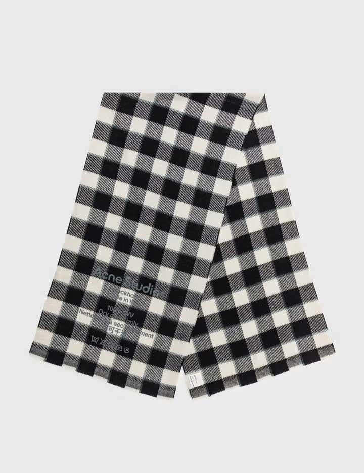 Acne Studios Check Wool Scarf Gray Black White