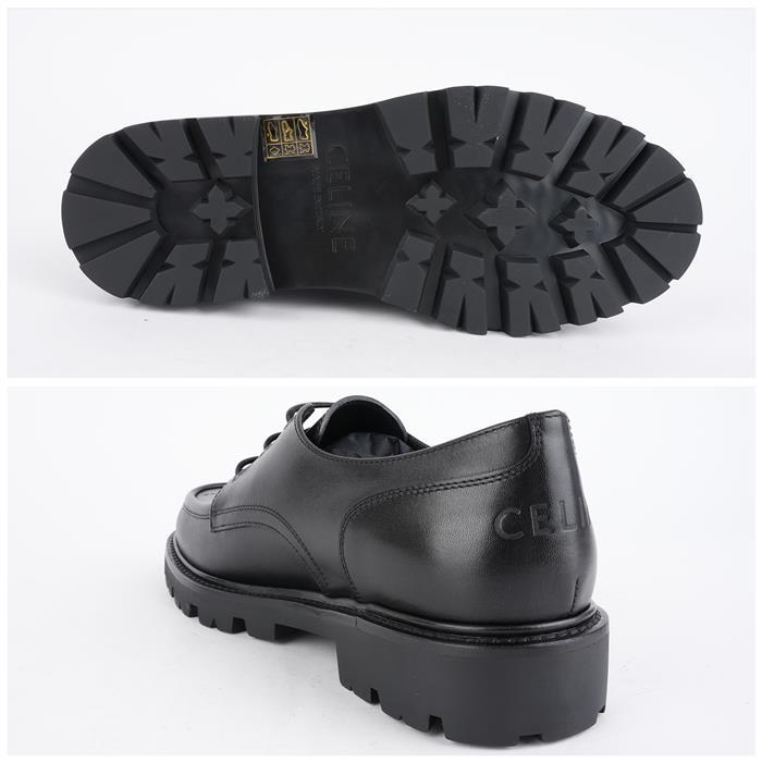 CELINE Shiny Bullskin Margaret Derby Loafers Black Men’s