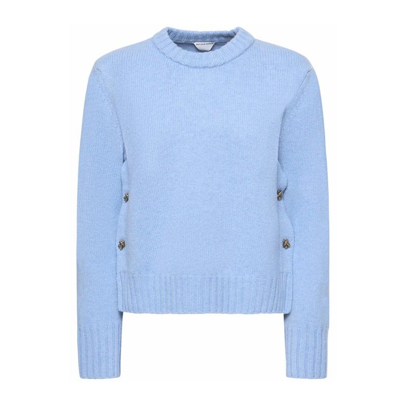 Bottega Veneta Heavy Wool Women’s Crewneck Knit Sweater Navy