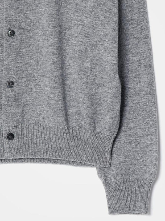 Comme des Garcons Grey Cardigan with White Heart Patch Unisex Knit