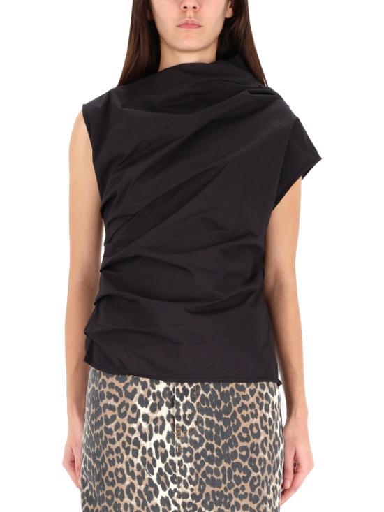 GANNI Black Sleeveless T-Shirt W1113099