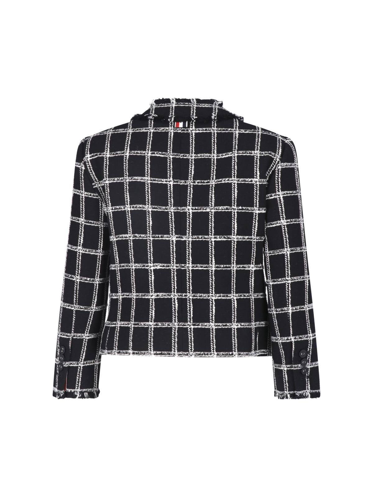 THOM BROWNE Black Wool Blazer Jacket for Women
