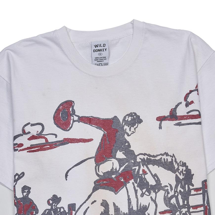 Wild Donkey Unisex Cowboy Graphic T-Shirt Dirty White