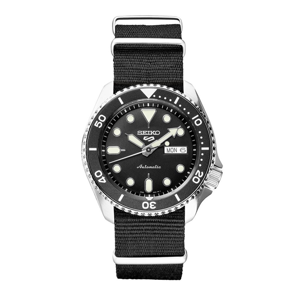 Seiko Black Silver Nylon NATO Strap Men’s Sports Watch SRPD89