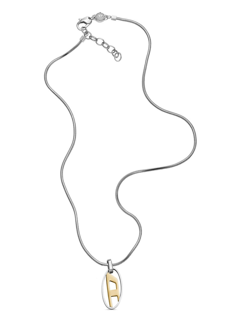 DIESEL Two-Tone Stainless Steel Pendant Necklace Silver DX142