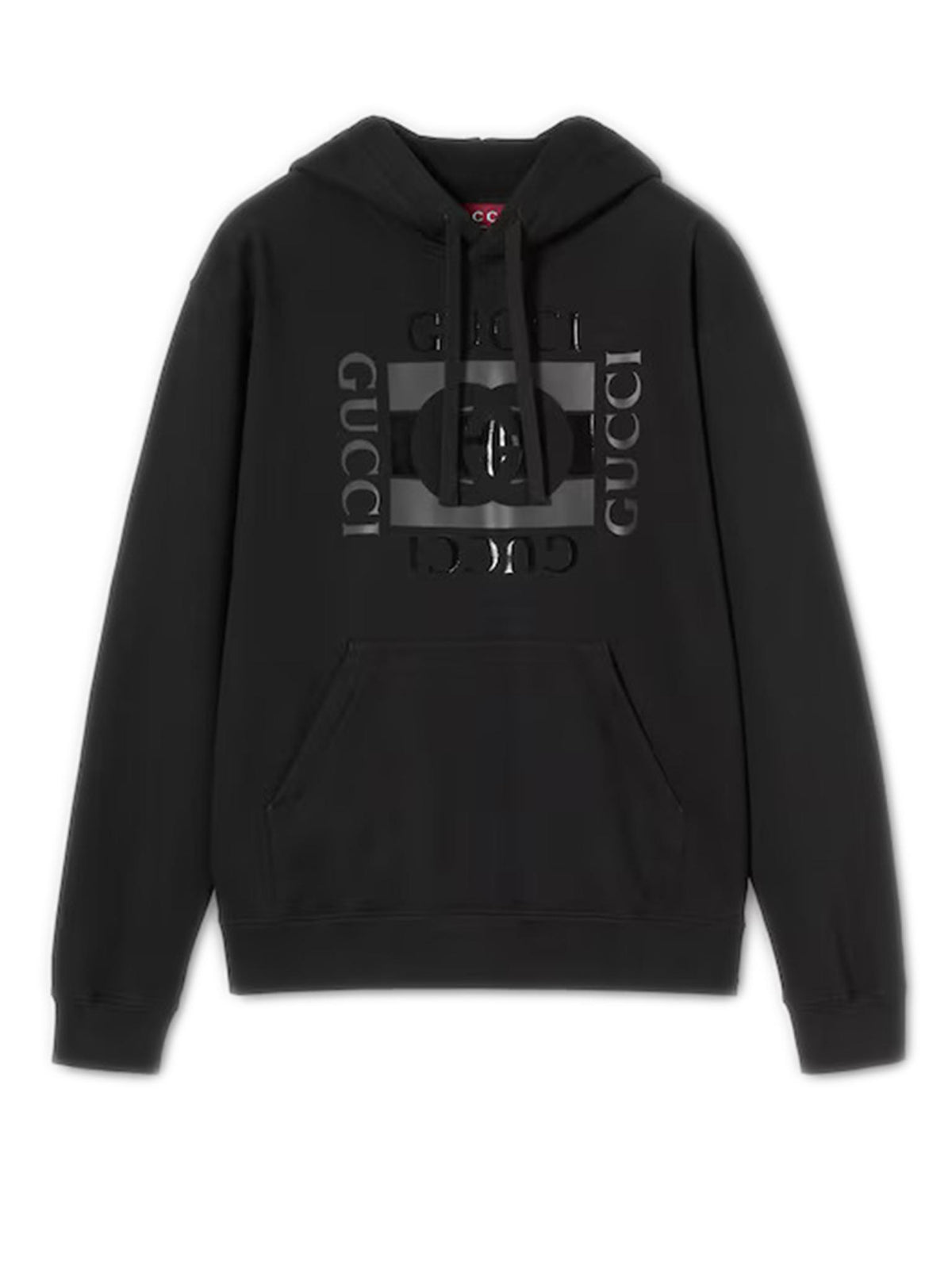 GUCCI Logo Print Cotton Hoodie Sweatshirt for Men