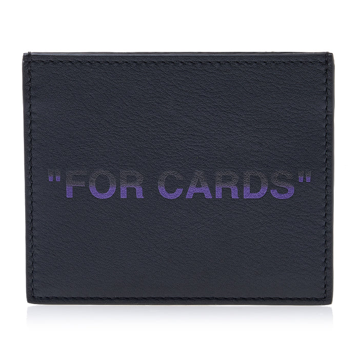 OFF WHITE Quote Leather Card Holder Black
