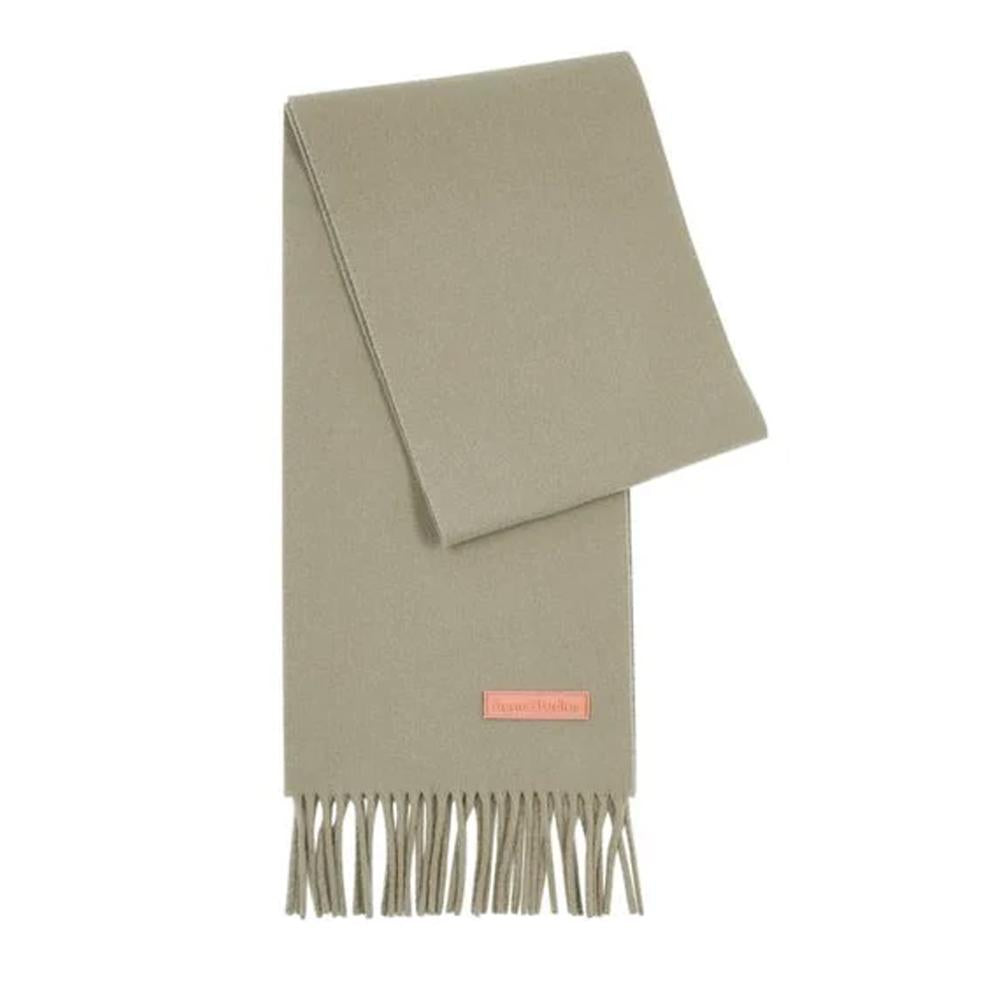 Acne Studios Logo Patch Slim Wool Scarf Khaki Green