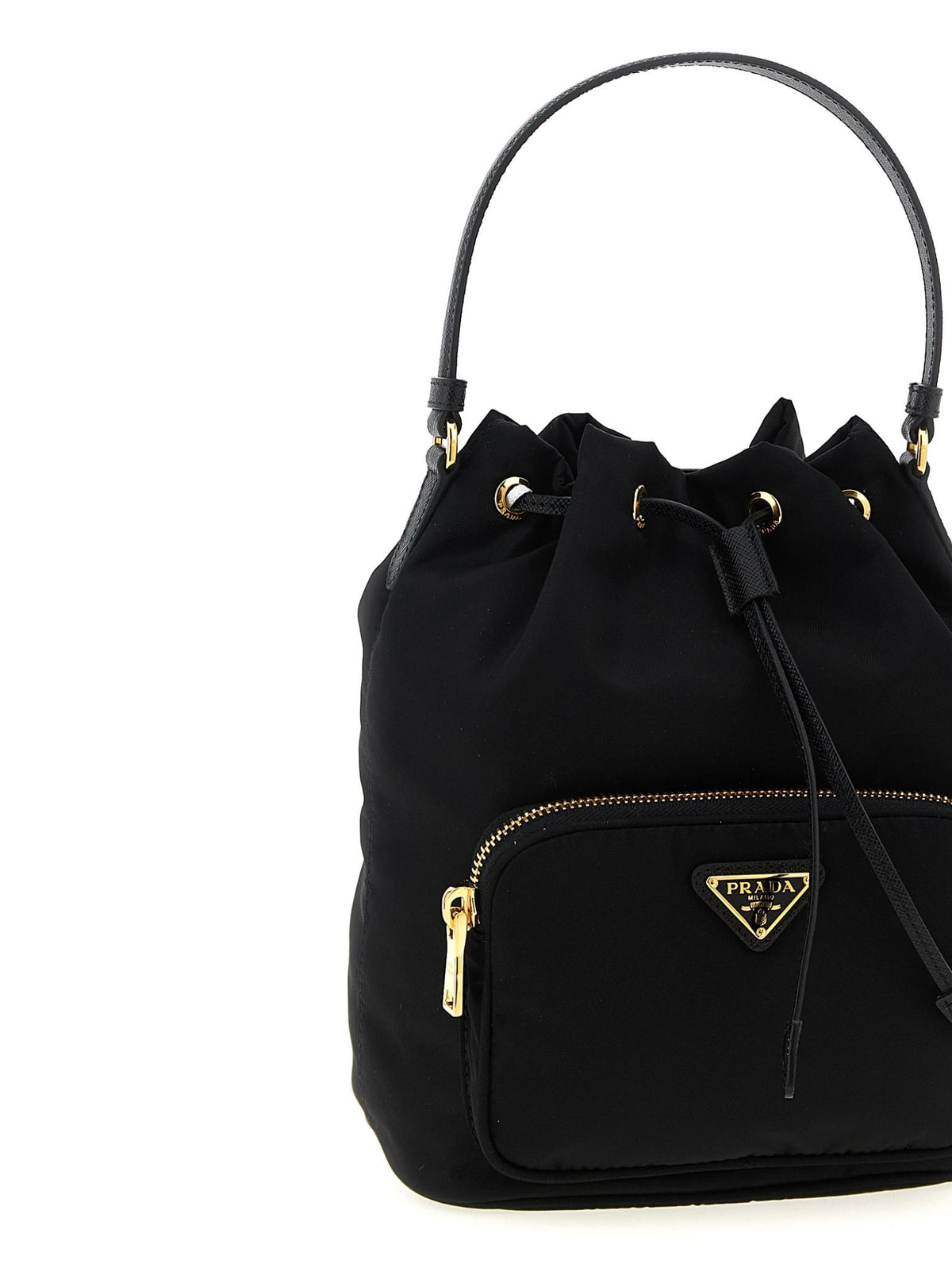 PRADA Black Leather Shoulder Bag