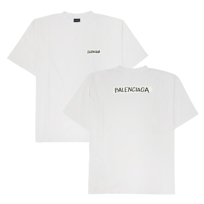 BALENCIAGA Logo Short Sleeve T-Shirt White Men